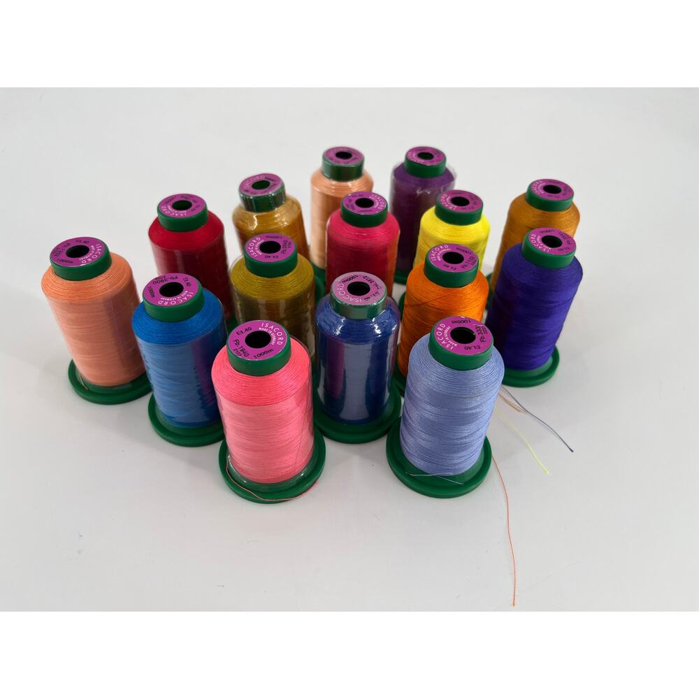 Isacord Embroidery Thread Lot of 15 New & Used 1000 Meters Multicolor